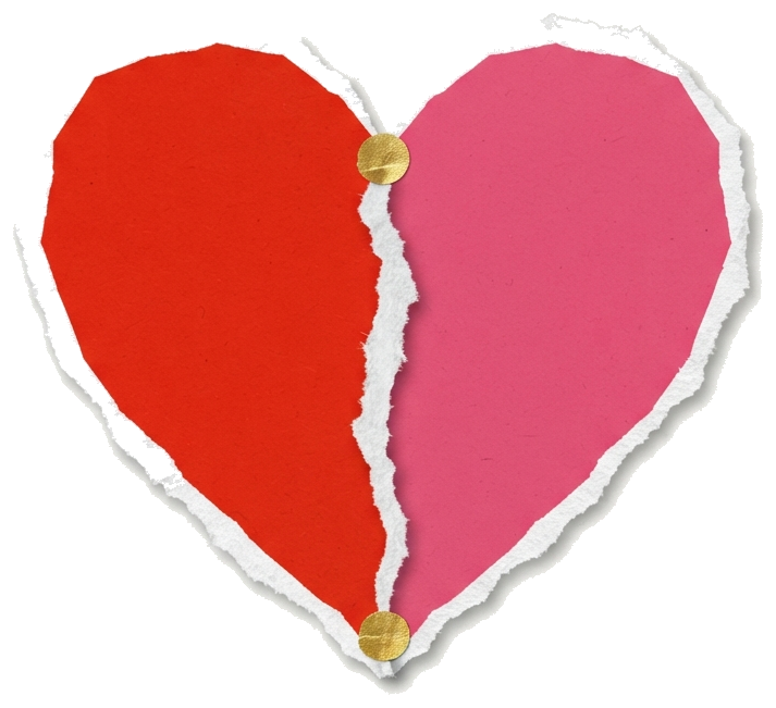 Corazón de papel rojo y rosa — Sinvergüenzas Financieras
